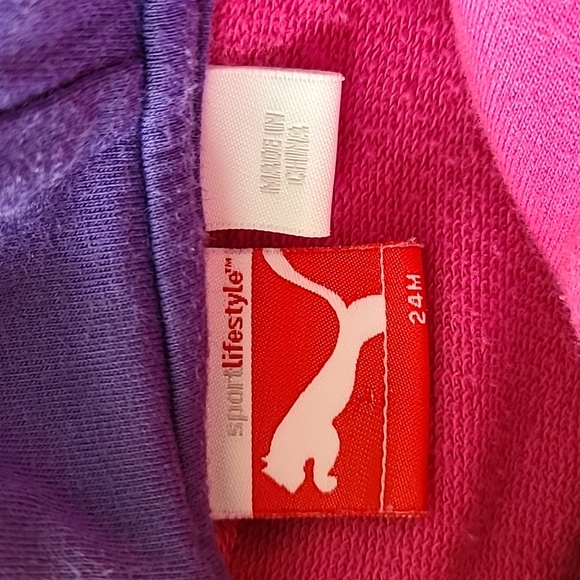 Puma pink hooded zip up top - Picture 3 of 5
